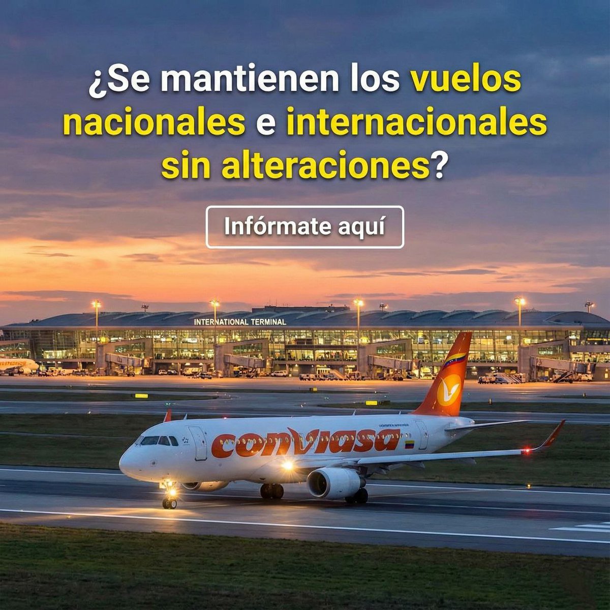 soy__enderjose's tweet image. Conviasa despeja las dudas y confirma absoluta normalidad en todos sus vuelos nacionales e internacionales.
Mientras circulan rumores en redes, la aerolínea Venezolana mantiene su operatividad al 100%, con rutas activas, salidas  y completa estabilidad en sus operaciones.