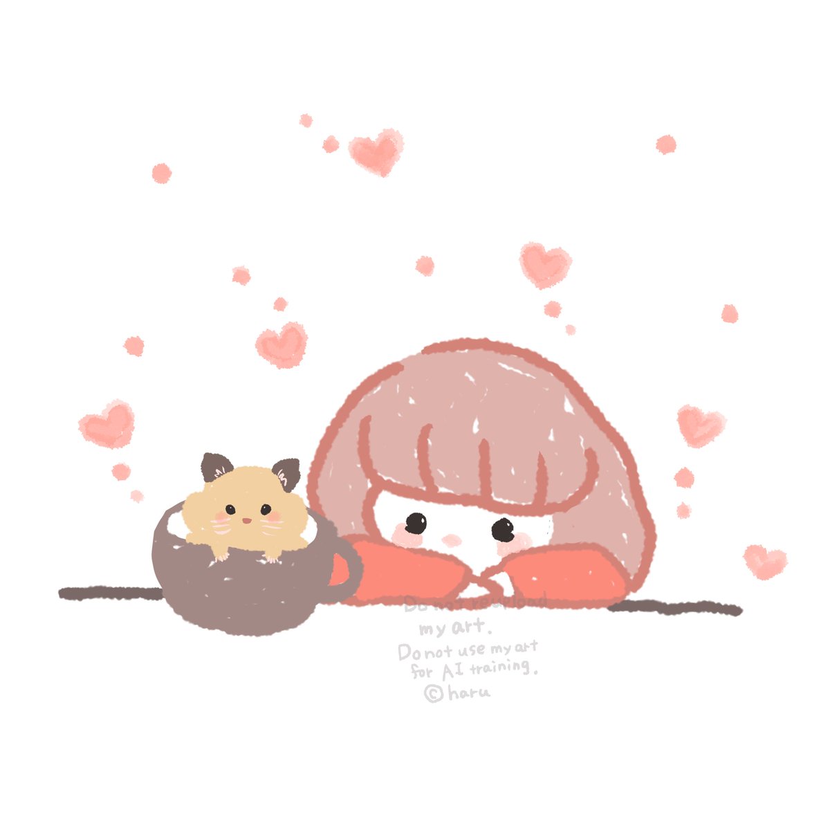 haruru4050's tweet photo. ハムカップ☕️　#ゆるいイラスト https://t.co/RhMdgnEAqP