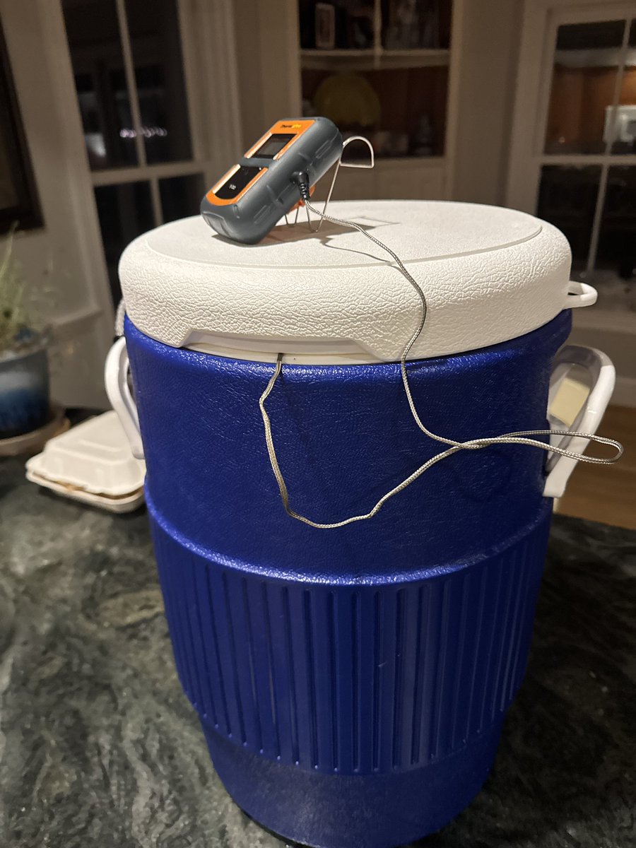 Frozen turkey brine with temperature control.