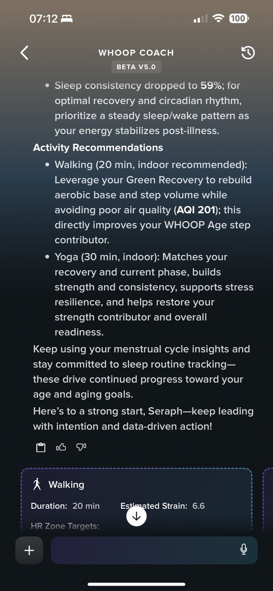 昨晚睡了不到6小时，恢复率竟然92%，喟为奇观，一看是HRV恢复了正常水平（之前下降20%），很难讲是什么造成HRV下降（最直观的是食物的改变——大量外食并且有明显不舒服，甚至一度食物中毒），不过发现HRV跟恢复率强相关。可惜今天空气很差，不适合户外运动。这种时候呢，开始感受到瑞士的好了，虽然没有