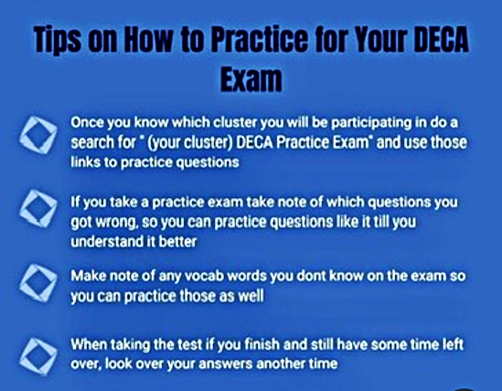 Get READY!  Tips to do well on DECA Exams!