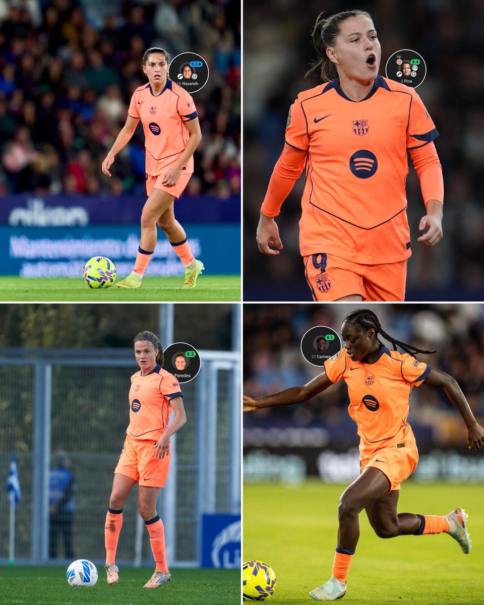🔵🔴| Kika Nazareth, Claudia Pina, Irene Paredes, and Aïcha Camara have been included in <a href="/FotMob/">FotMob</a> Liga F Team of the Week! 🌟