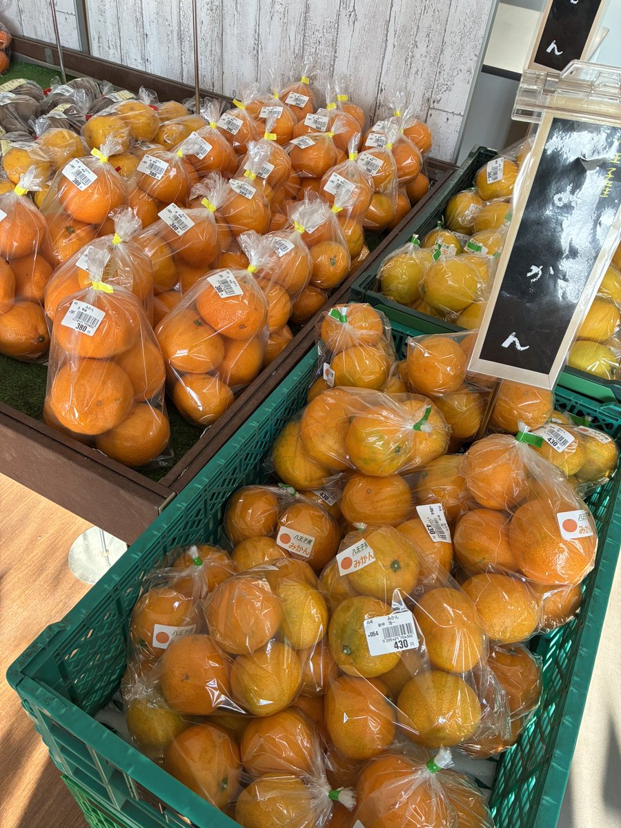 おはようございます🌞 本日は八王子産のみかん、白菜、サツマイモ