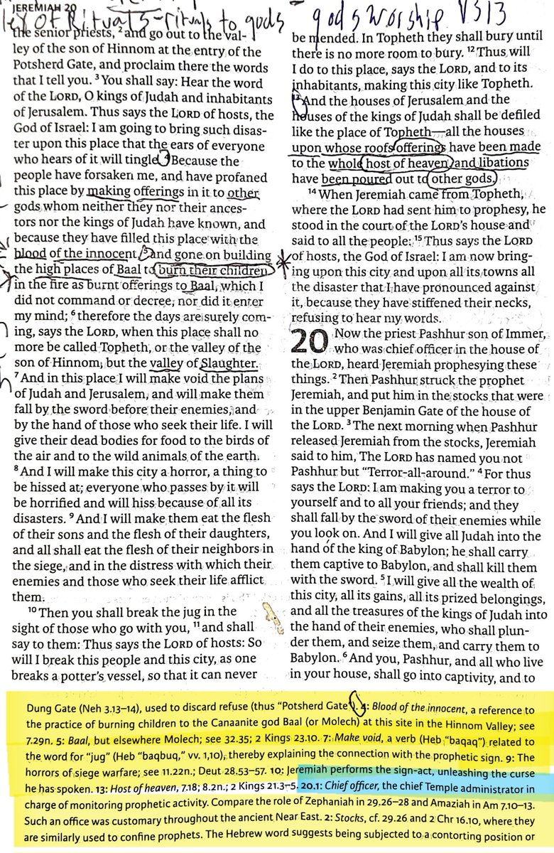 TeXasMadde's tweet image. #ApocalypticBookStudy #71
#BibleStudy #118 

📜 Jeremiah 19:1-15  - 20:1-18 - 21:1-14 - 22:1-30 - 
23:1-40   (5 Full Chapters) 

⚠️ Specialist study on the continued vile worship of Baal / Ch*ld sacrifice at Topheth &amp;amp; the false host of Heaven whom the people went to their…