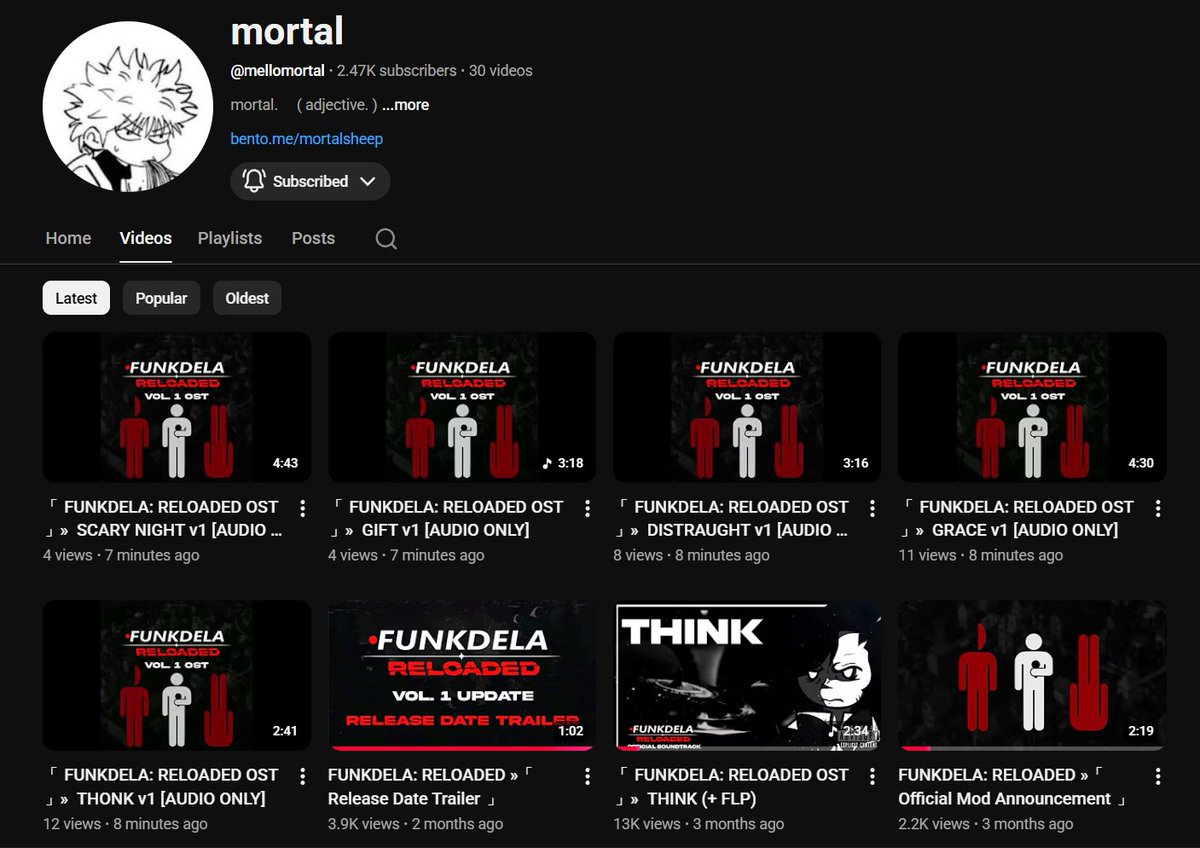 yay! mortal stopped being hashtag lazy and uploaded the Update 1 OST to his YouTube!

viewers rejoice!
youtube.com/@mellomortal/v…