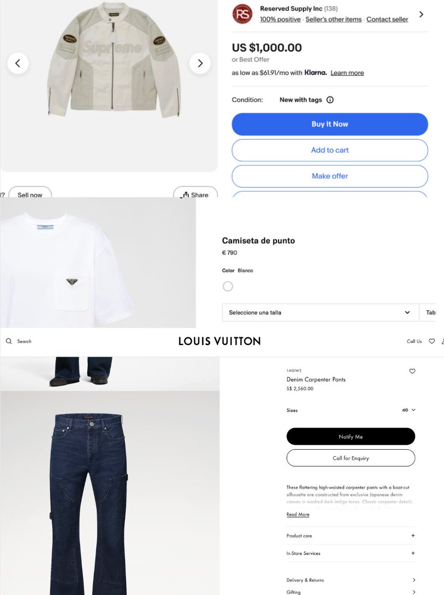 quetraepuesto's tweet photo. Ayer Westcol vistió:

- Gorra Sample (170mil COP aprox.)
- Chaqueta Supreme (3M 799mil COP)
- Camiseta Prada (3M COP)
- Jean LV (9M 727mil COP)
- Gafas Cartier (8M 340mil COP)
- Reloj AP (195M 614mil COP)
- Zapatos Jordan (797mil COP)

Total: $58.275 USD (221M 447mil COP) https://t.co/eLsDMmPy9N