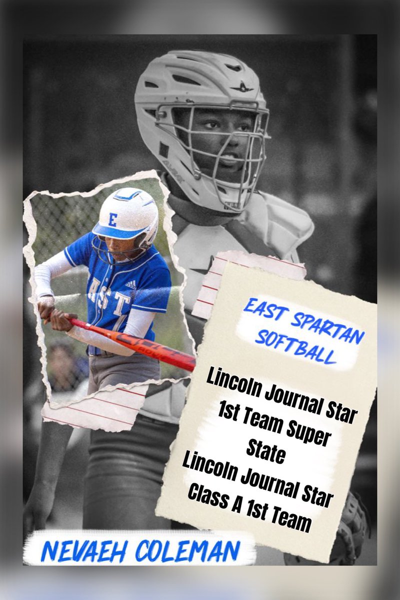 EastHighSBall's tweet image. Adding some more honors to her senior year performance!

Congrats, Nevaeh, for making 1st Team Super State &amp;amp; Class A 1st Team💙🥎