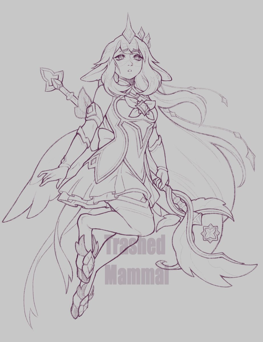 TrashedMammal's tweet image. Went back and finally fixed the composition issues that was nagging me with this piece!! ✨✨