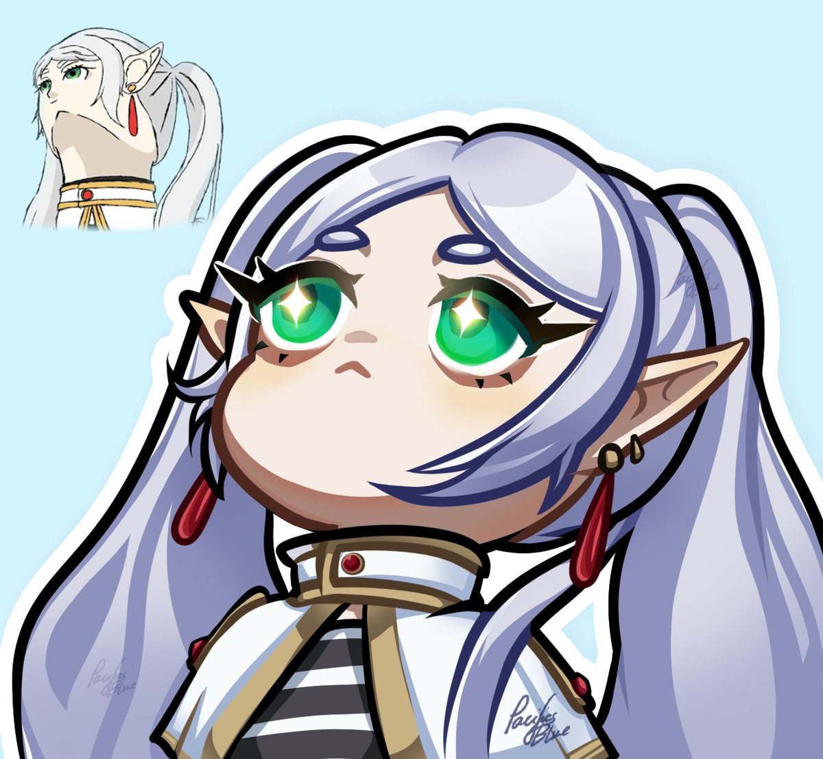 PacificsBlue's tweet image. Heres&apos; my take on #frieren in my chibbo style. 

#smallartist #csp