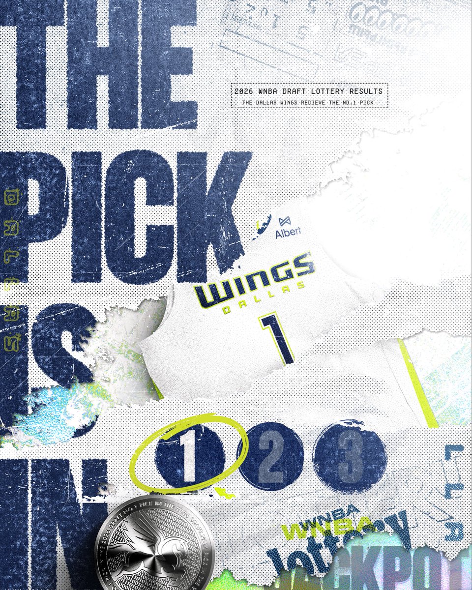 DallasWings's tweet image. Going ꓘƆAᗺ 2 BACK 🕺 

The Dallas Wings have officially won the draft lottery and will pick first in the 2026 WNBA Draft!