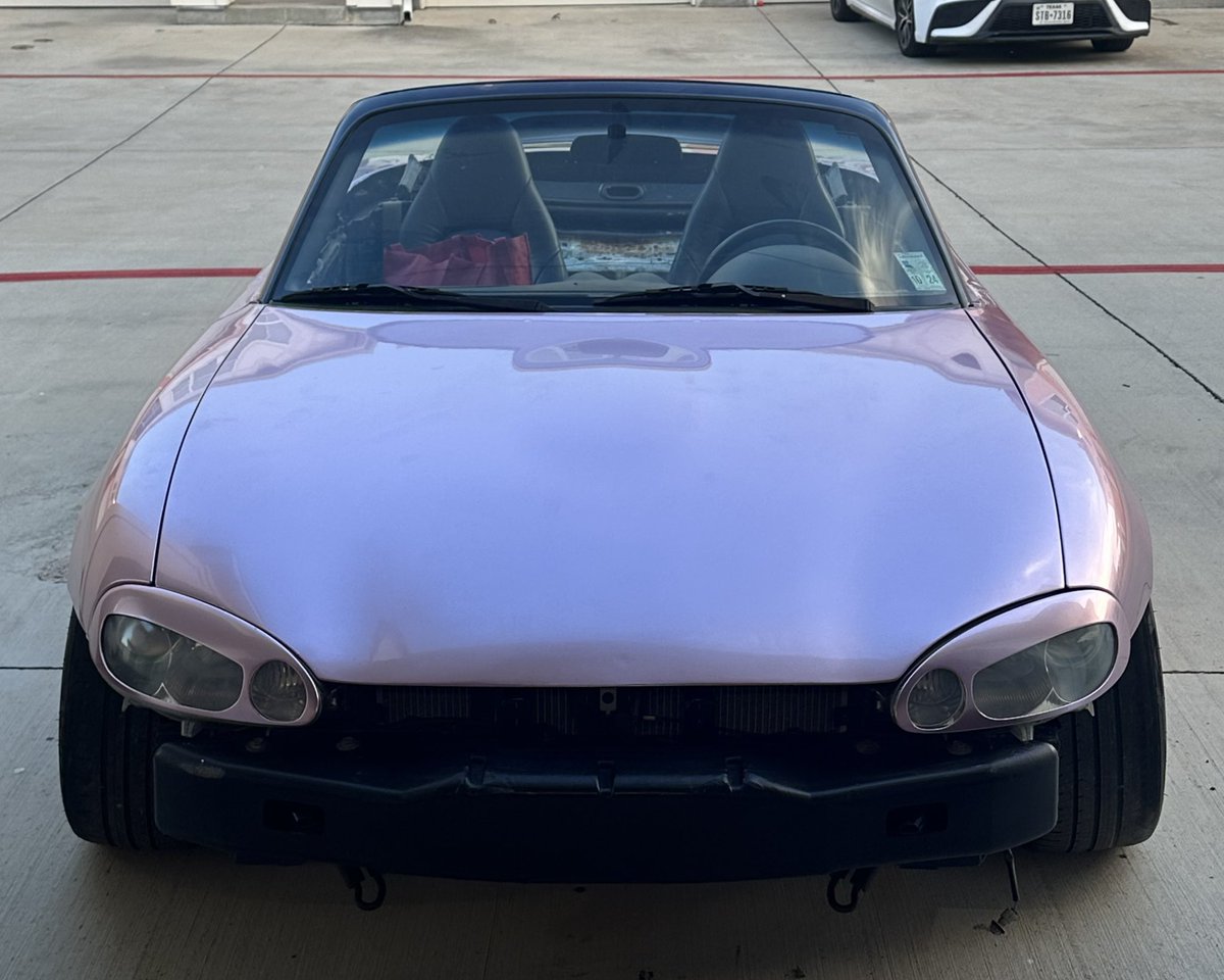 pulled the miata out for the first time in a month. almost done 😣