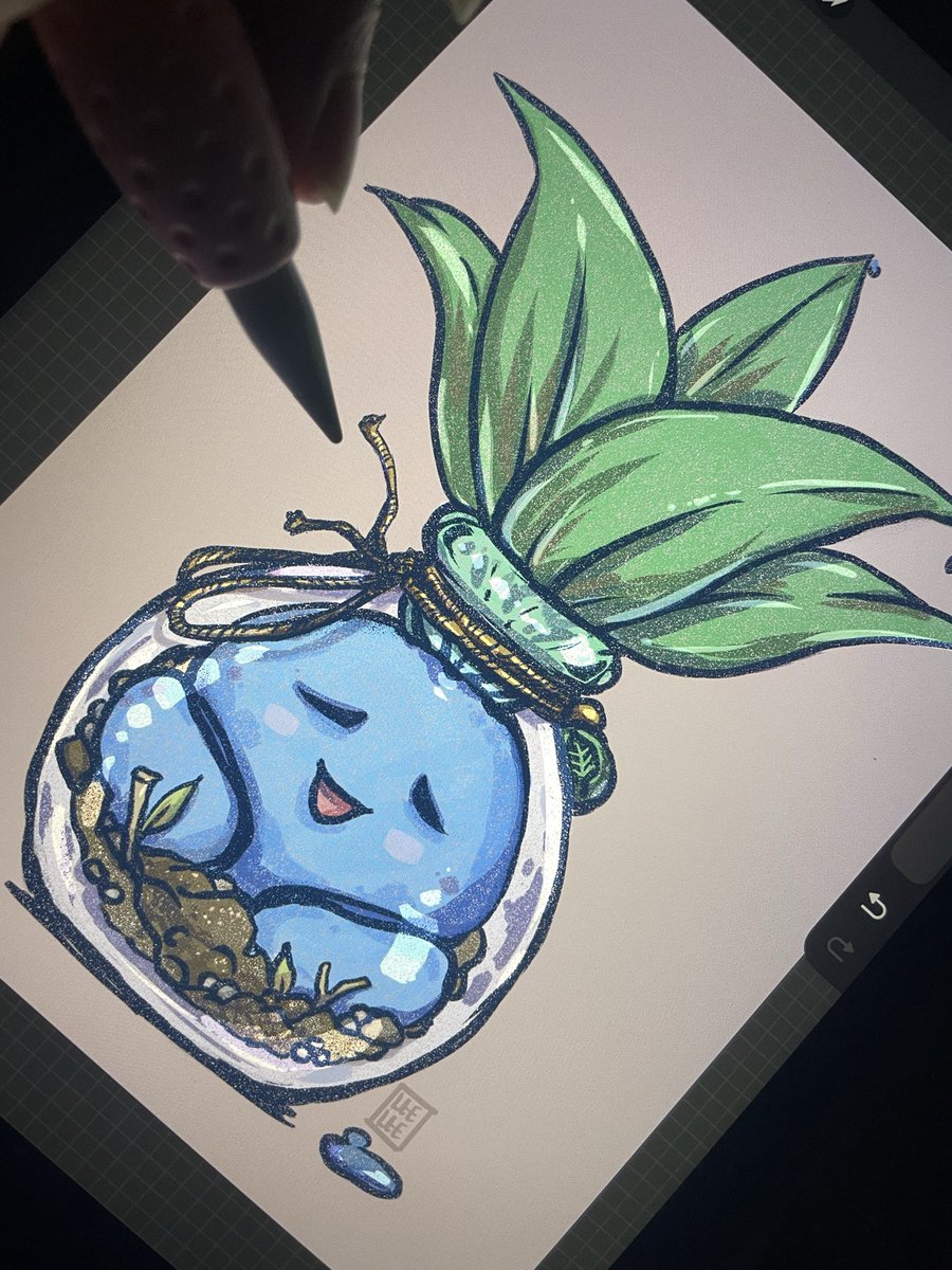 My little cozy take on Oddish☺️🍃
Cold weather calls for cozy art. 

#art #artist #artwork #Pokemon #pokemonfanart #fanart #drawing