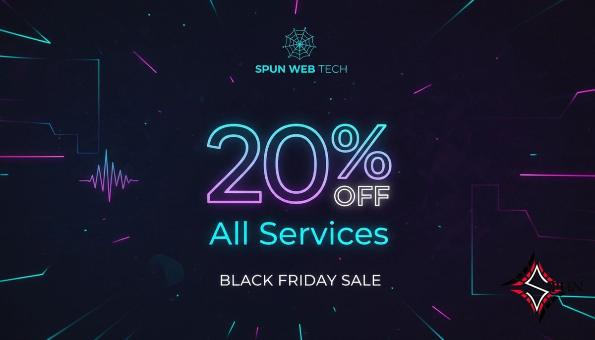spun_web's tweet image. Your tech, your rules. Black Friday: 20% off every Spun Web service: radio tools, WordPress plugins, custom apps, you name it. Use code HOLIDAYCHEER at checkout. Ends soon. Claim your independence: spundwebtechnology.com #BlackFriday #WebTech