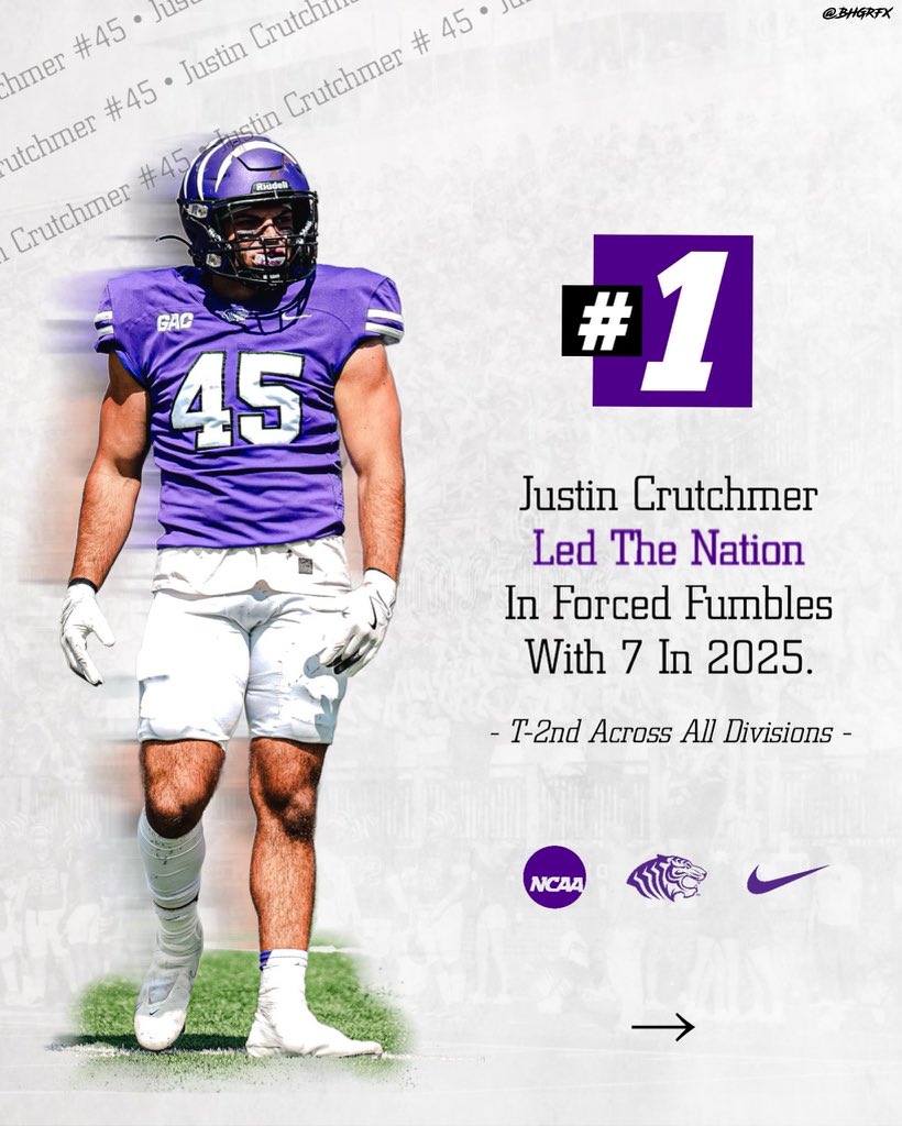 OuachitaFB's tweet image. Crutch is @ncaadii’s 𝙣𝙖𝙩𝙞𝙤𝙣𝙖𝙡 𝙡𝙚𝙖𝙙𝙚𝙧 in Forced Fumbles!

#FinishEmpty l #D2FB