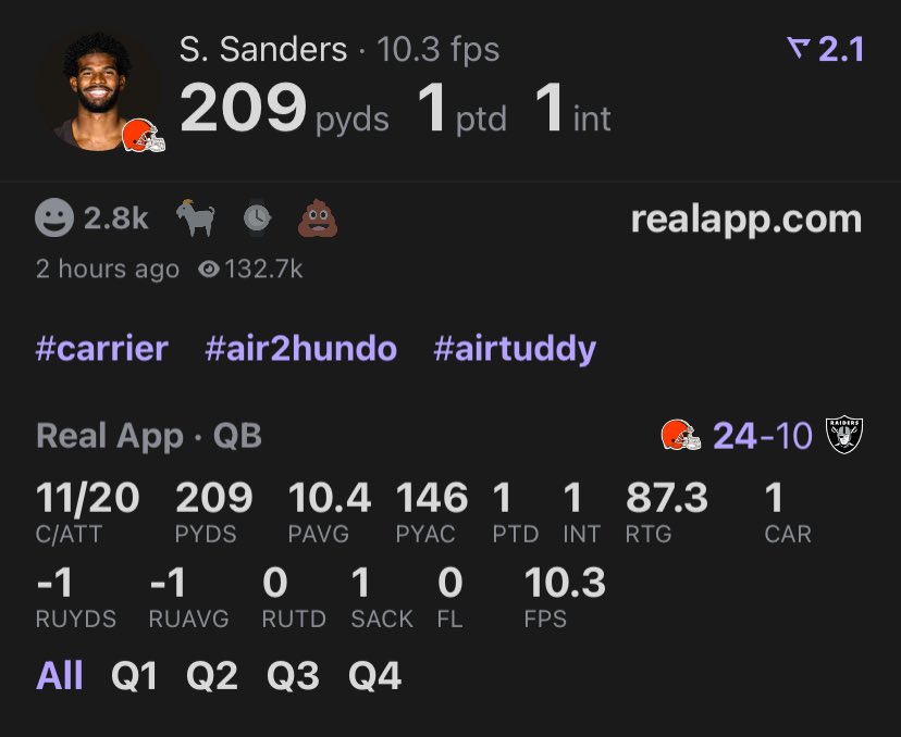 Yeeeeeeeeeeeep!🔥

Too easy 🤑🤑🤑

• S Sanders o159.5 pass yds 💰

The proposed line was well below my projection (170 yards). 

Smash a ♥️ if you are involve 

#BettingCommunity |#GamblingX |#DawgPound