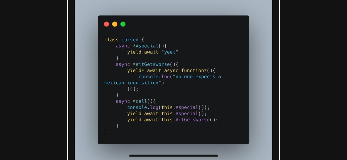AceTributon's tweet image. Hello sir, have you ever heard of a private async generator method? ;w; I have, and created this curse upon the world ;w;