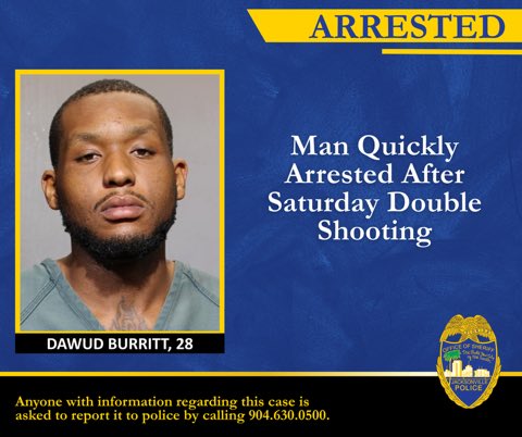 JSOPIO's tweet image. 𝐌𝐀𝐍 𝐐𝐔𝐈𝐂𝐊𝐋𝐘 𝐀𝐑𝐑𝐄𝐒𝐓𝐄𝐃 𝐀𝐅𝐓𝐄𝐑 𝐒𝐀𝐓𝐔𝐑𝐃𝐀𝐘 𝐃𝐎𝐔𝐁𝐋𝐄 𝐒𝐇𝐎𝐎𝐓𝐈𝐍𝐆
28-year-old Dawud Burritt is facing multiple charges including murder after he shot and killed one person and injured another last night. 

Around 8:40 p.m. Saturday night, District 4…