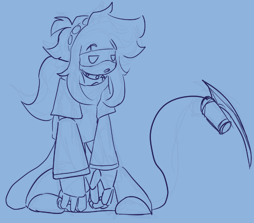 Corpse_Linet's tweet image. For now just got a sketch done from @phisnom stream ahdas but my idea for Phis Murder Drone 

#phisart