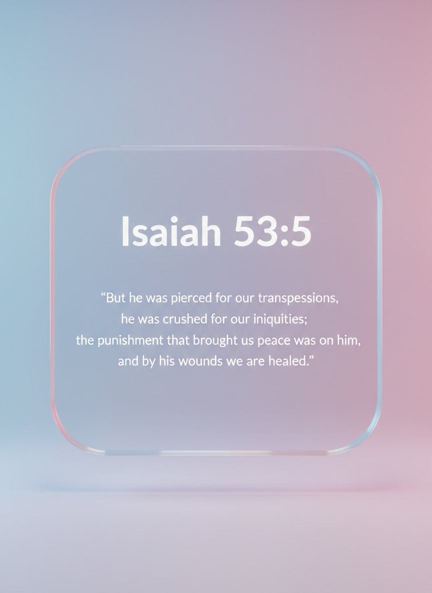 But he was pierced for our transgressions,
he was crushed for our iniquities;
the punishment that brought us peace was on him,
and by his wounds we are healed.