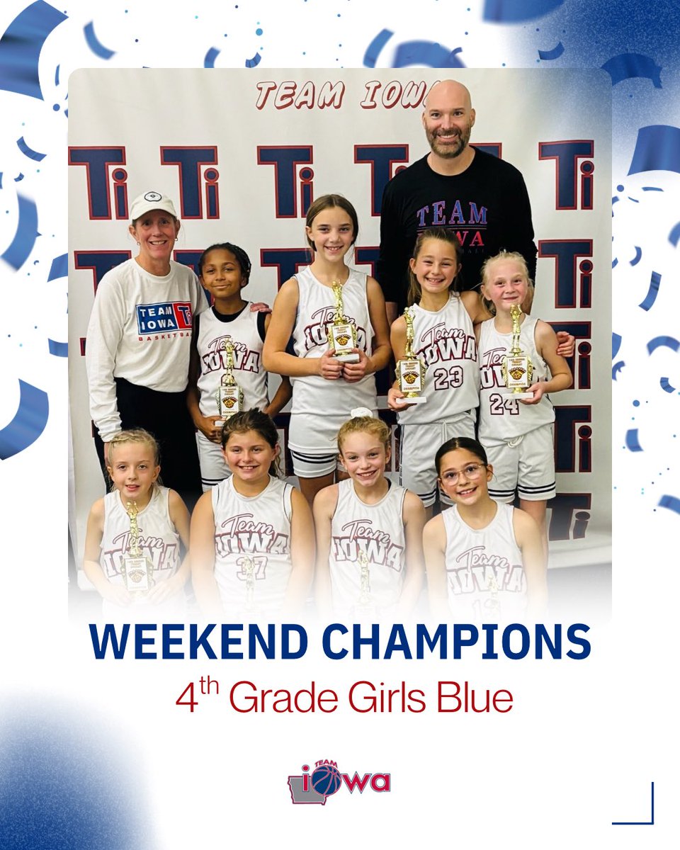Team_Iowa's tweet photo. 4th grade girls do it again! Undefeated tournament champions this weekend. Lots of unselfish and competitive plays by this team! Keep it rolling girls! https://t.co/ZLbmXQExBP