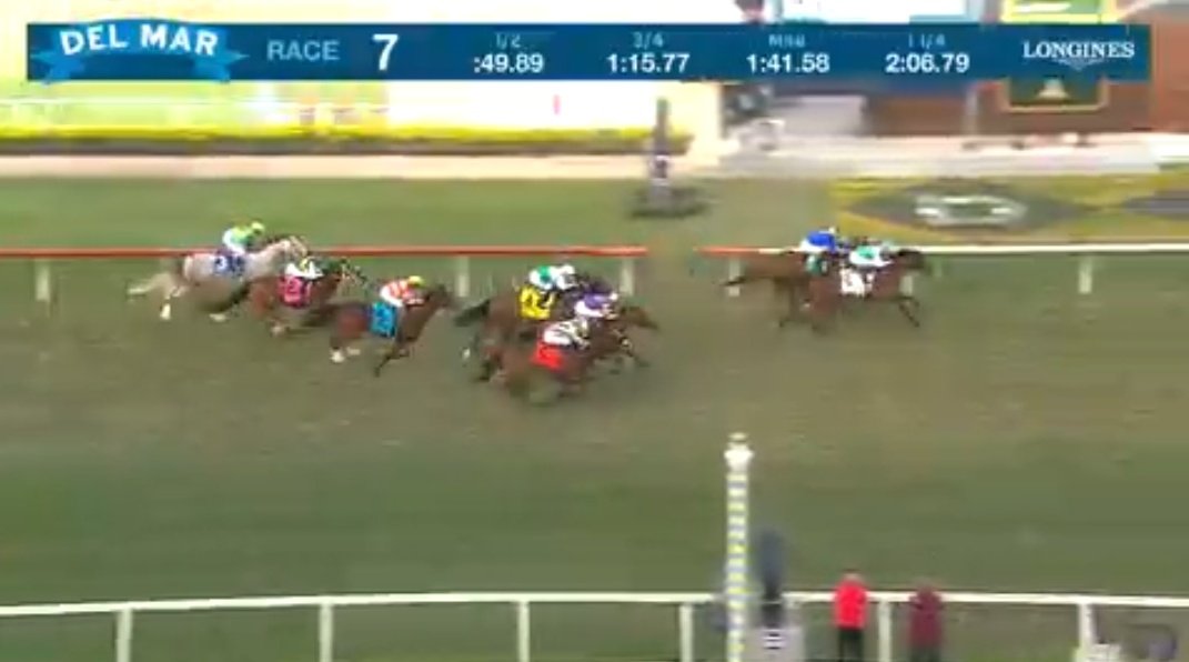 SUN OF HILL🇧🇷 terminó 4ta en el Red Carpet S. (G3) que se corrió hoy sobre el césped de DEL MAR a lo largo de 2.200 m