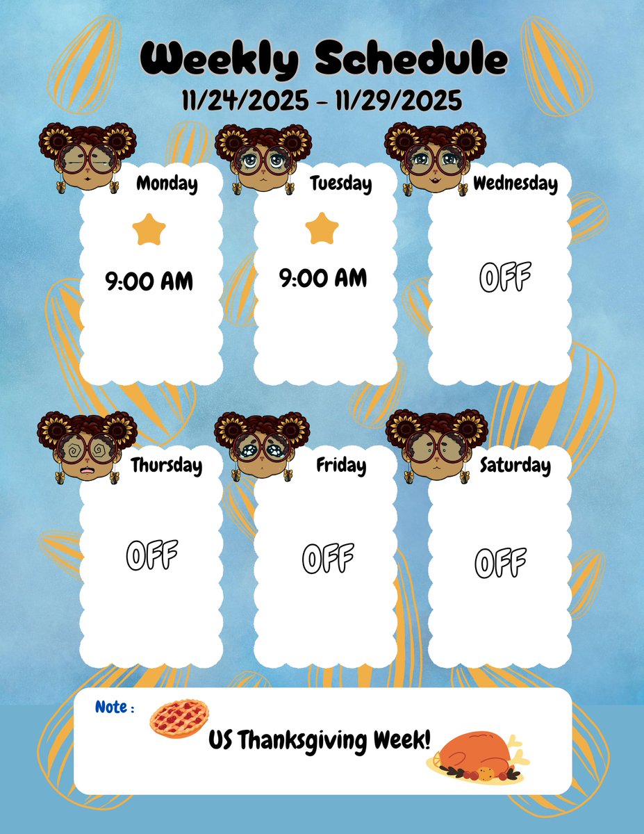 kcie_mo's tweet photo. Hiiii, hamters! Here is my schedule for this week! A rare Monday stream. ✨️ 

#twitch #twitchstreamer #pngtuber #hamtertuber #kciemo #artstreamer #streamschedule https://t.co/RgEYBh9wUY