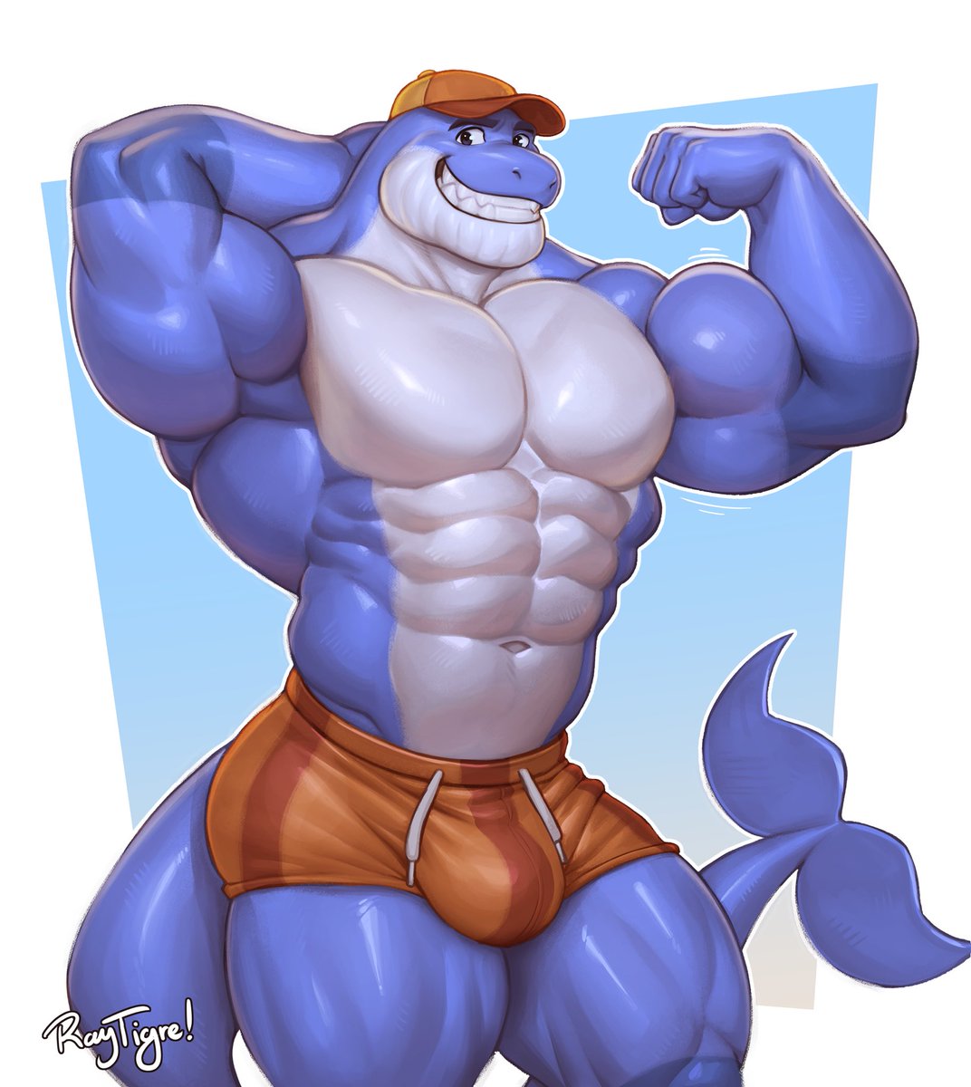 Lenny is looking REAL good today! Time to show off those toned features! 🐋💙

Thank you <a href="/raytig12/">✨Tigre✨</a> for this awesome cömmïssïon of my blue whale boyo!