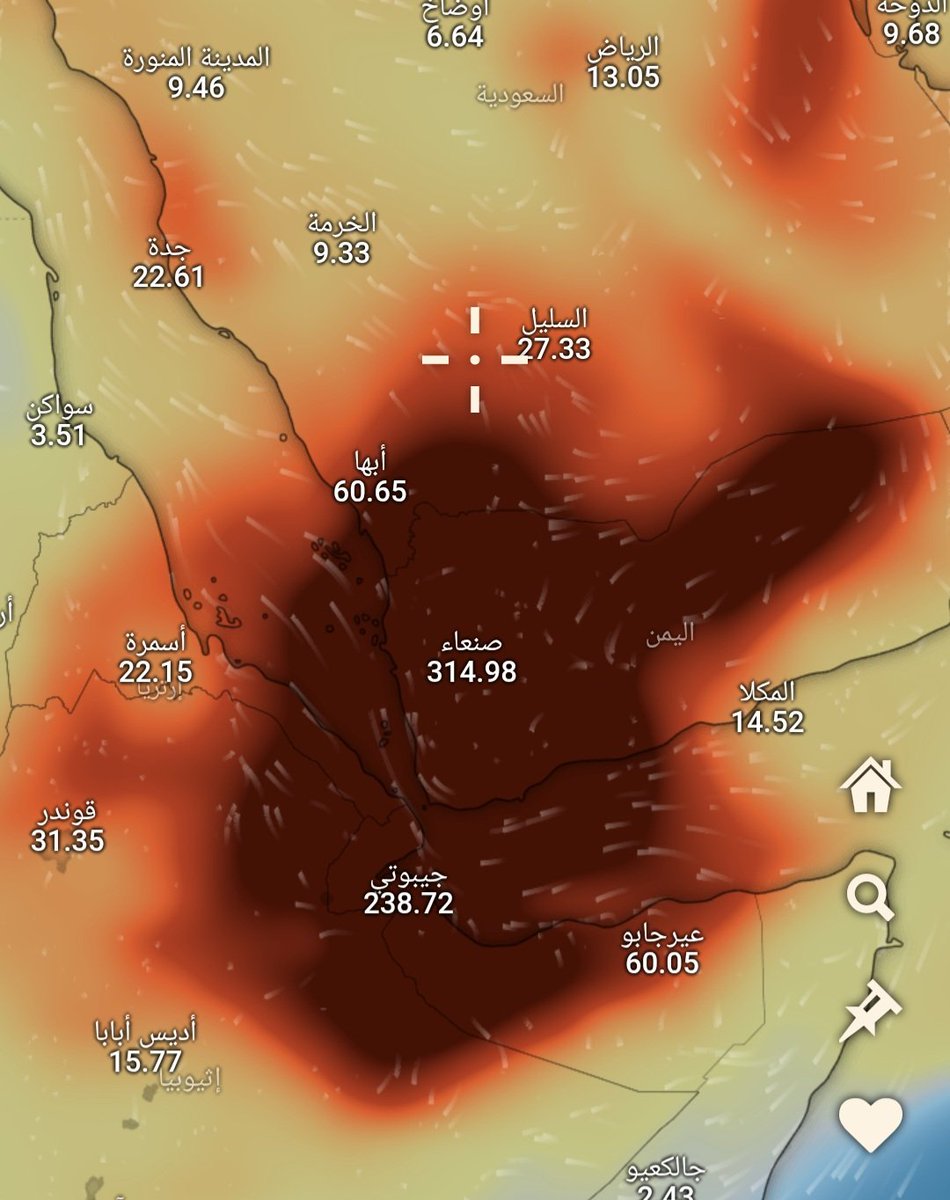Hgffkk6's tweet image. تقرير  حول انتشار غاز ثاني أكسيد الكبريت (SO₂) من القرن الإفريقي إلى الجزيرة العربية وامتداده حتى 25 نوفمبر قادم من إثيوبيا:
 انتشار غاز ثاني أكسيد الكبريت (SO₂) من منطقة القرن الإفريقي باتجاه اليمن والسعودية والصومال وسلطنة عُمان، وذلك خلال الفترة من 22 إلى 25 نوفمبر، مع…