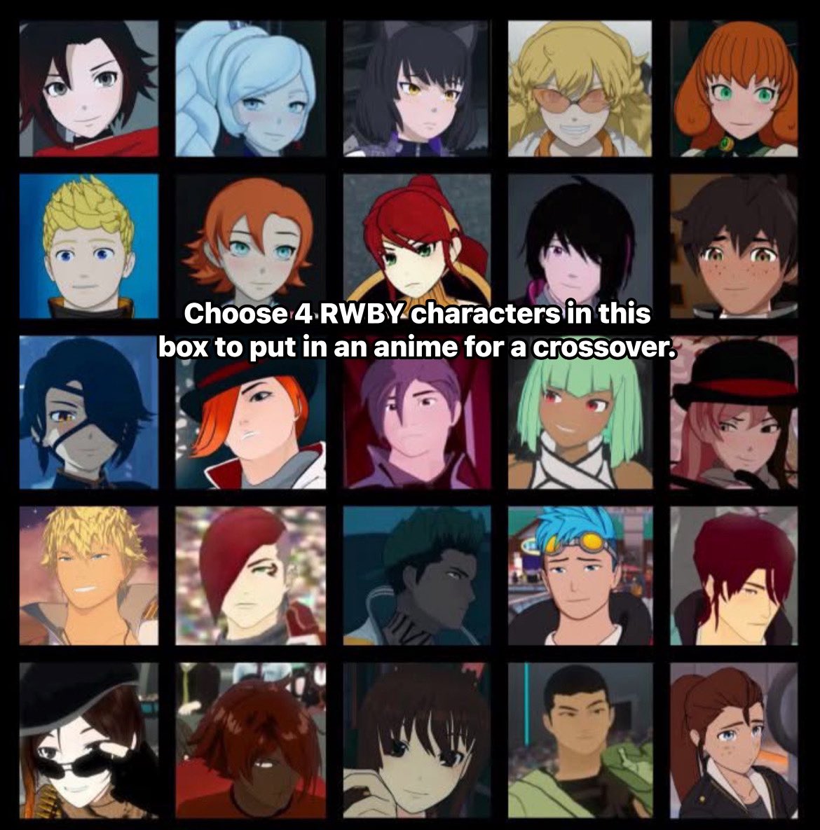 Choose 4 and ONLY 4. #RWBY