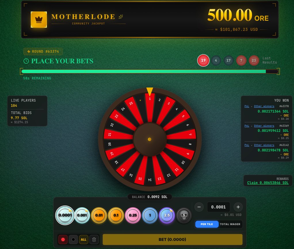 Motherlode at 500 ORE and still no hit 😱

Are you even trying? Try harder! What if it never pops?

Spin the wheel 🛞 now, on orelette.fun 🎯

When confetti appears, take a video and WIN SOL 🎉