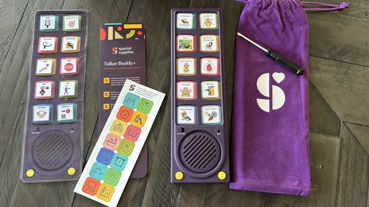 New video: Talker Buddy + by Special Supplies - less than $20 mid-tech AAC (pros &amp; cons): youtu.be/QaMPqoz2ZCA?si…. See the video description on YouTube for links. #AAC