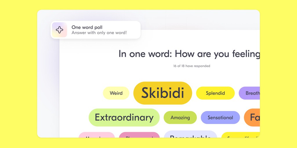 fabhosted's tweet image. Butter Scenes releases new One-Word Polls &amp;amp; Scale Polls 👉 lttr.ai/AlWn1 #workshop #videoconference