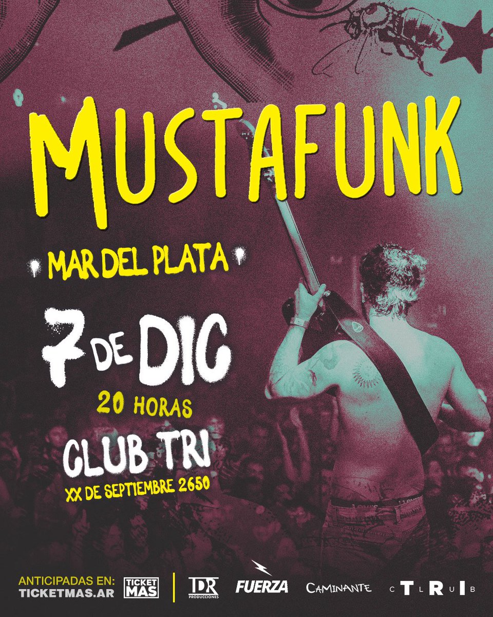 Próxima parada Mar del Plata 

Tickets 

ticketmas.ar/MUSTAFUNK-en-M…