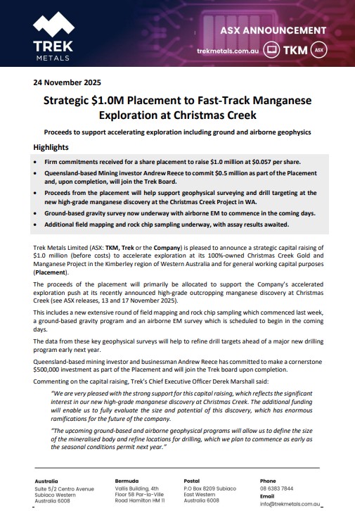 Trek Metals Ltd tweet media
