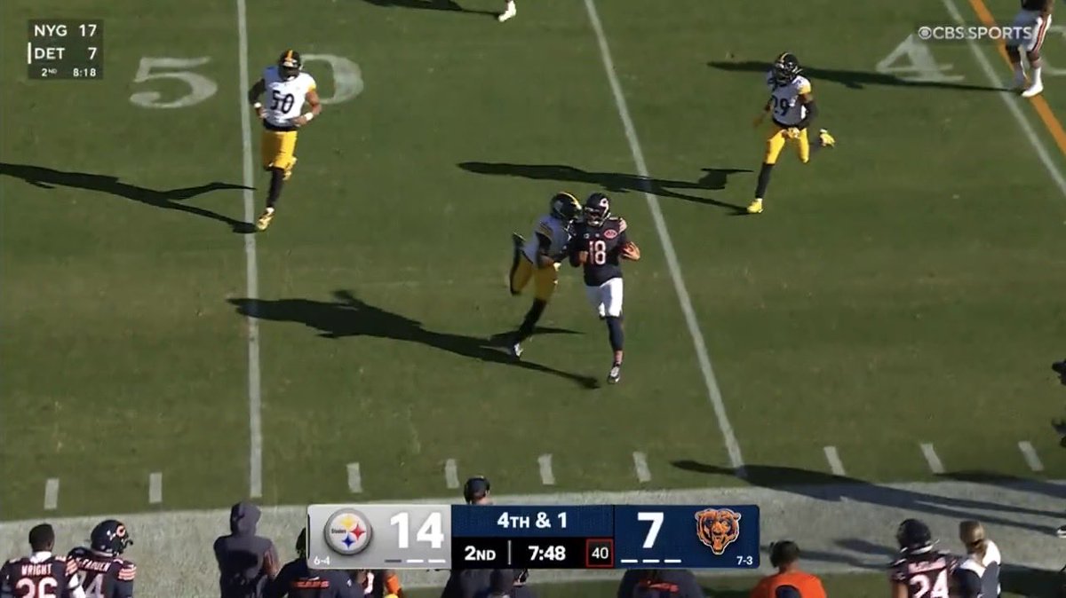 FSnoles2's tweet photo. @NFCNorthNewss 1. Shoulder not lowered. 
2. Full 3 yards in bounds. 
3. You’re a liar
4. You’re a pussy. https://t.co/utqb8JjvnO