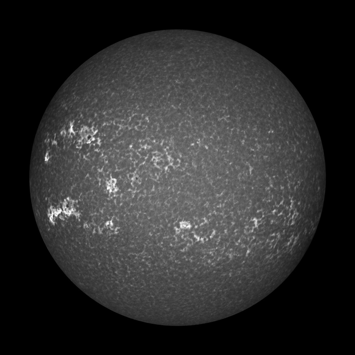 Nov 23, 2025 - The Sun in hydrogen-alpha, helium (D3), G-band, and calcium-K. Beautiful prominences on the east limb!