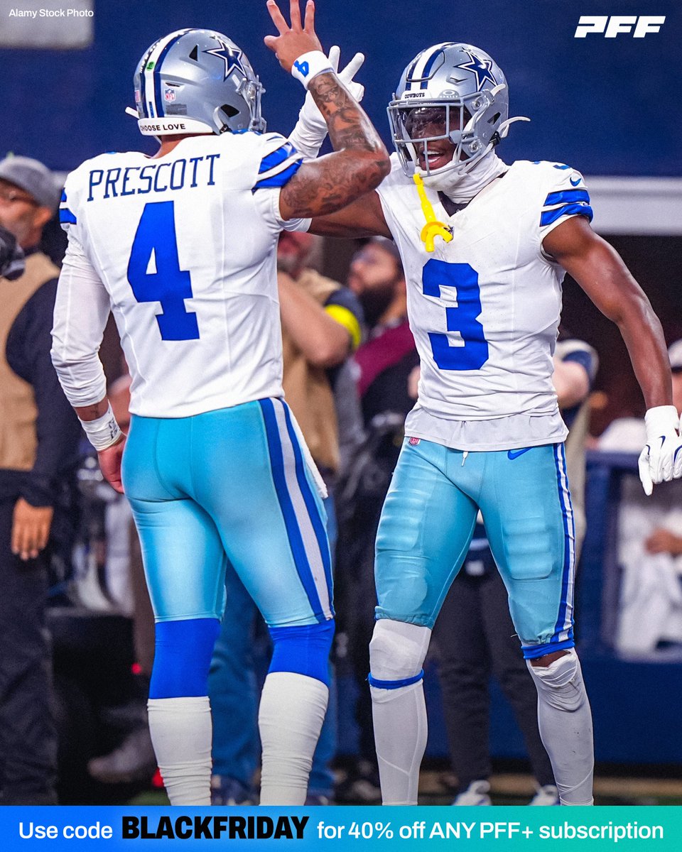 PFF's tweet image. Dak Prescott in the second half vs the Eagles:

🧊 66.7% adjusted completion rate
🧊 202 total yards
🧊 1 passing TD
🧊 1 rushing TD