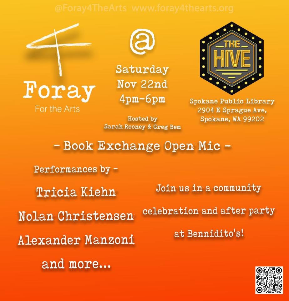 WritingManzoni's tweet photo. From the Foray Book Exchange open mic. I performed chapters from two of my novels. 

It had been many months since my last event. So it was exciting.

#writerslife #openmic #spokane #authors https://t.co/Dm2eodp7jA