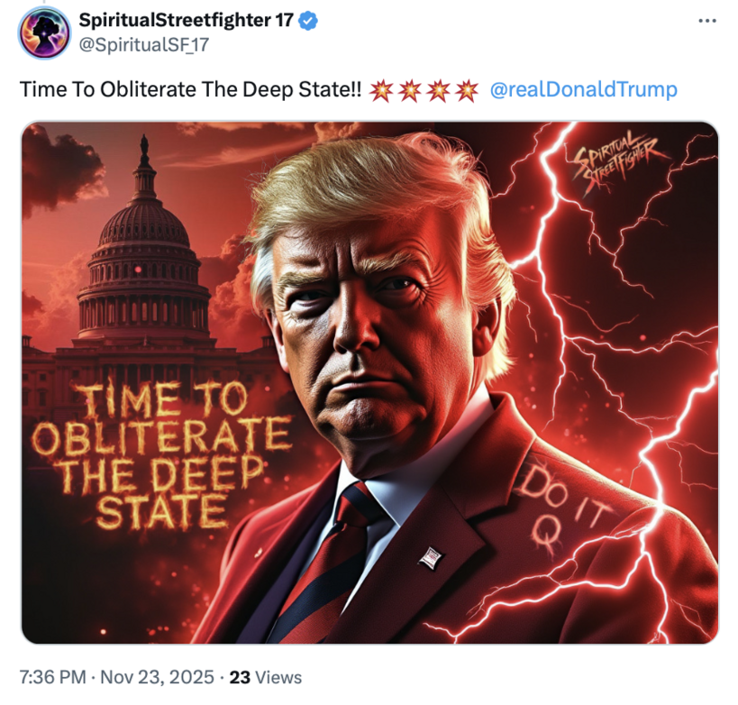 NewsBlast17's tweet image. Trump just posted on Truth Social these 4 screenshots of @SpiritualSF_17 memes.

Nothing can stop what is coming
Time to obliterate the deep state
Tick Tock
Remember your oath

(DO IT Q)