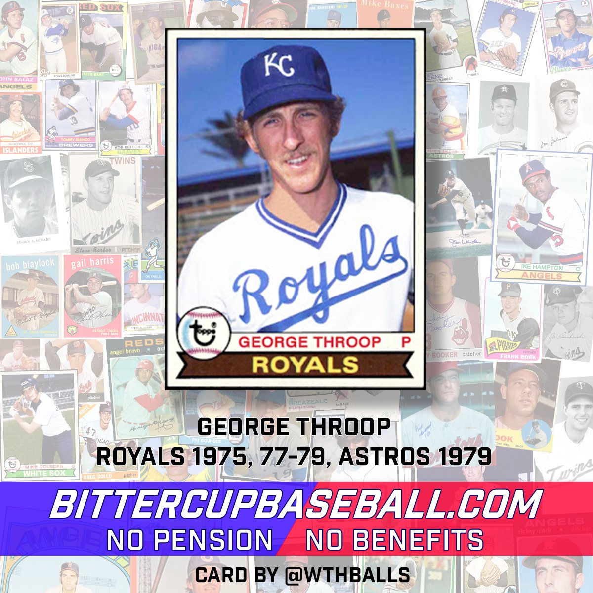 maxeffgen's tweet image. George Throop
Kansas City Royals 1975, 1977-79: #FountainsUp
Houston Astros 1979: #BuiltForThis

George Throop was a 6&apos;7&quot; right-handed pitcher who played in the major leagues for parts of four seasons. Drafted by the Kansas City Royals in 1972, he made his debut with the team in…