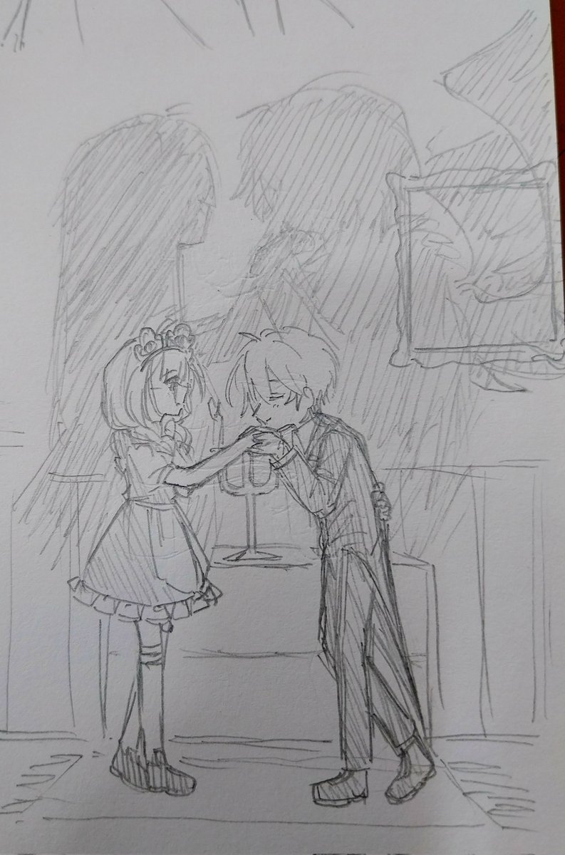 yoakeno_ame's tweet image. I love the idea of this drawing

#murderdronesoc