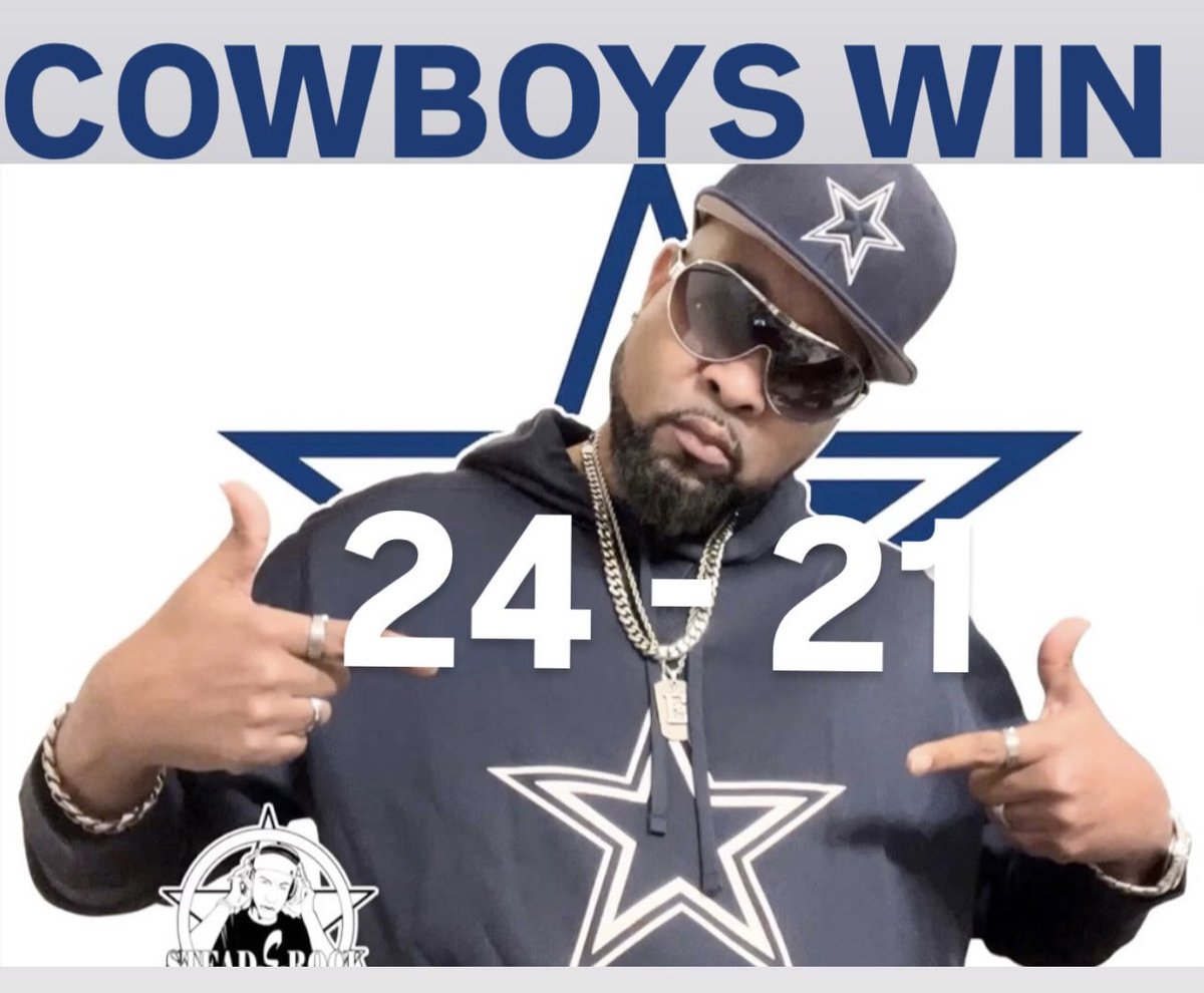 ErikVReeves's tweet photo. COWBOYS WIN 24-21 LETS GO! #COWBOYSNATION #dallascowboys #nfl #football #cowboys #wedemboys #wedemboyz #nfc ⭐️⭐️⭐️⭐️⭐️ https://t.co/cu8qzauNjs