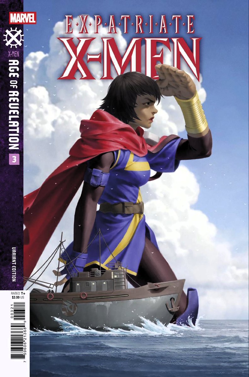 EmbiggenedFan's tweet image. Even though I've been very vocal about my dislike of Kamala being a part of the X-Men, this costume from the Age of Revelation event is so good 😭