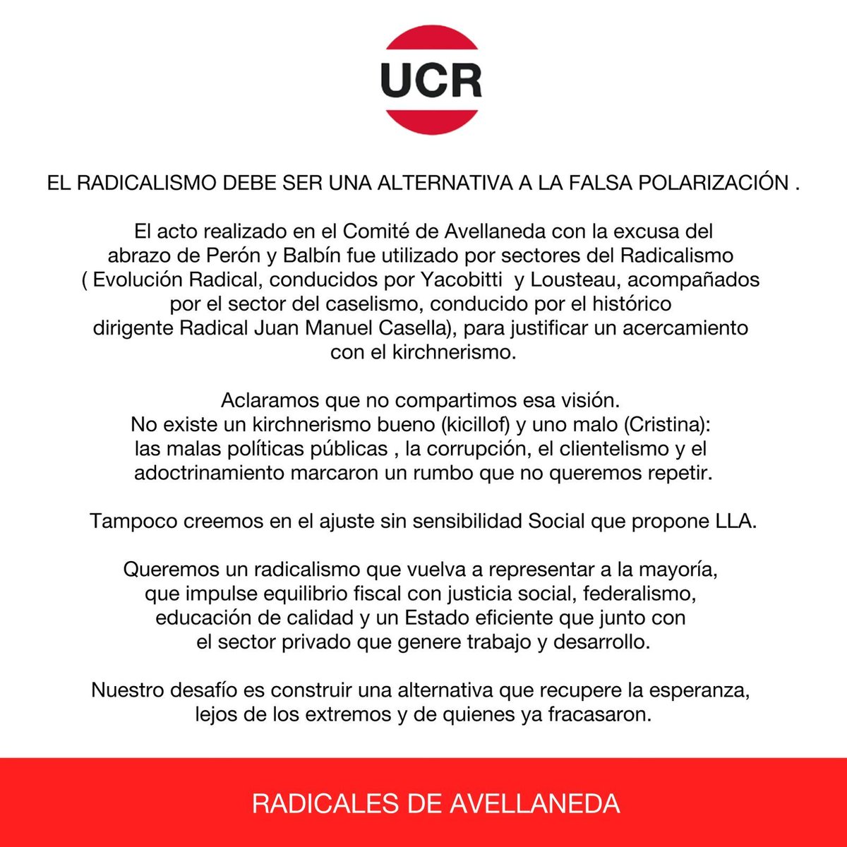 🔴RADICALES DE AVELLANEDA REPUDIAN EL ACTO DE FERRARESI EN EL COMITÈ UCR✅👇enlamira.info/index.php/2025… <a href="/UCRAVELLANEDAOK/">UCRAVELLANEDA</a> <a href="/UCRBuenosAires/">UCR Buenos Aires</a> <a href="/UcrAvellanedaOf/">UCR Avellaneda Oficial</a> <a href="/UCRNacional/">Unión Cívica Radical</a> <a href="/ferlandaburuUCR/">Fernando Landaburu</a>