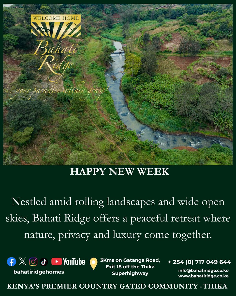 BahatiRidge's tweet image. HAPPY NEW WEEK
#GatedCommunity #LuxuryLiving #plotsforsale #sopacourt