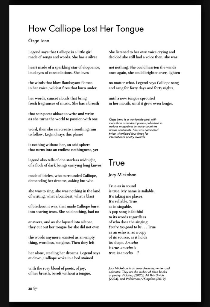 lenaozge's tweet image. Delighted that my poem &quot;How Calliope Lost Her Tongue&quot; is published in the Fall 2025 &quot;Voice&quot; issue of The Branches Journal. Print in New York City. #poetry

thebranchesjournal.com