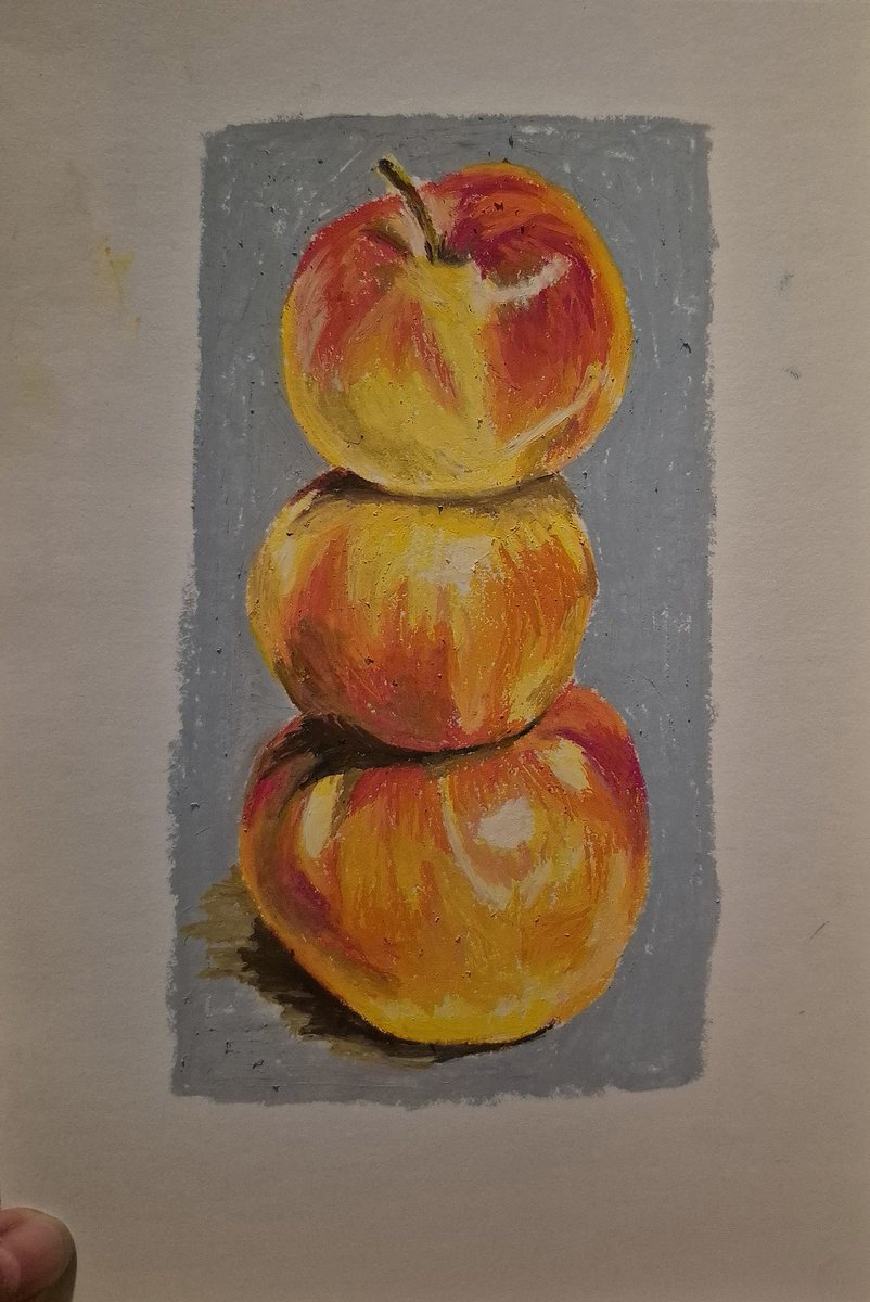 derpy_grey's tweet image. Apples 🍎 
#drawing #sketchbook #art #oilpastel