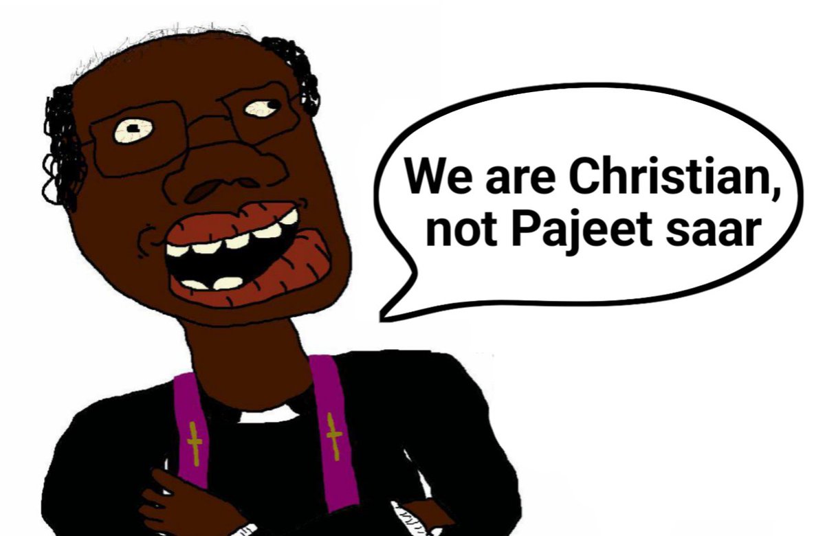 Printkeo's tweet image. &quot;Saar i changed reilgion saar i am white nooowww saar&quot;

Changing your reilgion won&apos;t change your skin color lol