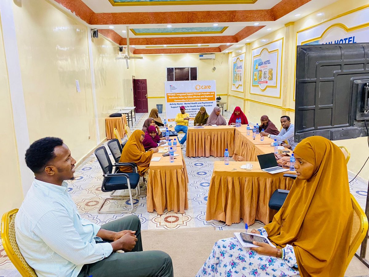 caresom's tweet photo. Thanks to @FranceinSomalia , @caresom wrapped up a 5-day Mental Health &amp; Psychosocial Support training in Kismayo for MOH staff, case workers, counselors, and GBV nurses. The training strengthened providers’ capacity to deliver survivor-centered, holistic care for GBV survivors. https://t.co/5raZ6sVWo4