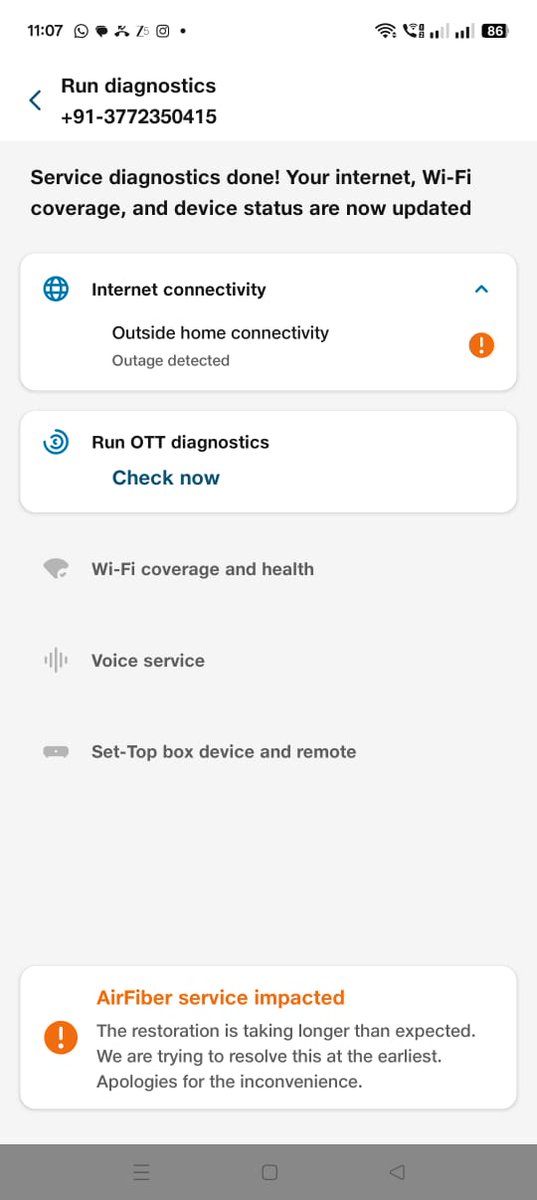 utkarsh155's tweet photo. @JioCare @reliancejio @JioCare The issue has still not been resolved. Really pathetic service. If this carries on like this, I will get rid of your pathetic internet as soon as I get another option. https://t.co/T8WrhYWA40